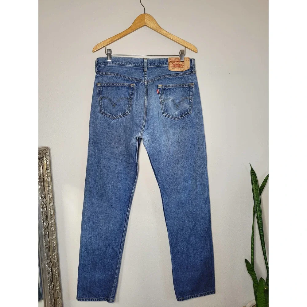 00's Men's 501s Blue Jeans W36xL38 by Levi's - Picture 2 of 6